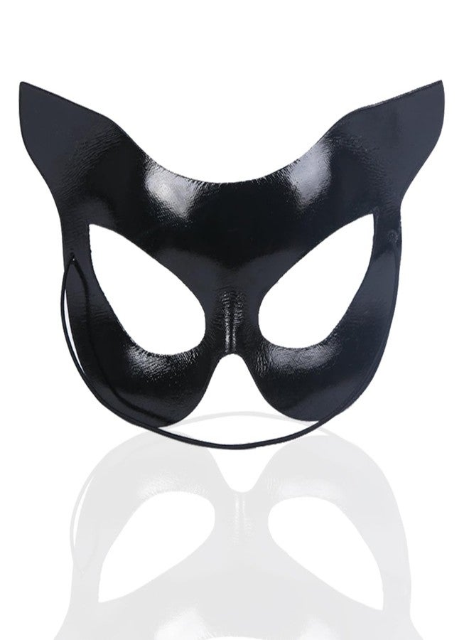 NAOPSY Black Cat Halloween Werecat Mask - Half Face Cat Eye Mask Accessories with Ears for Girls & Women - Image 1